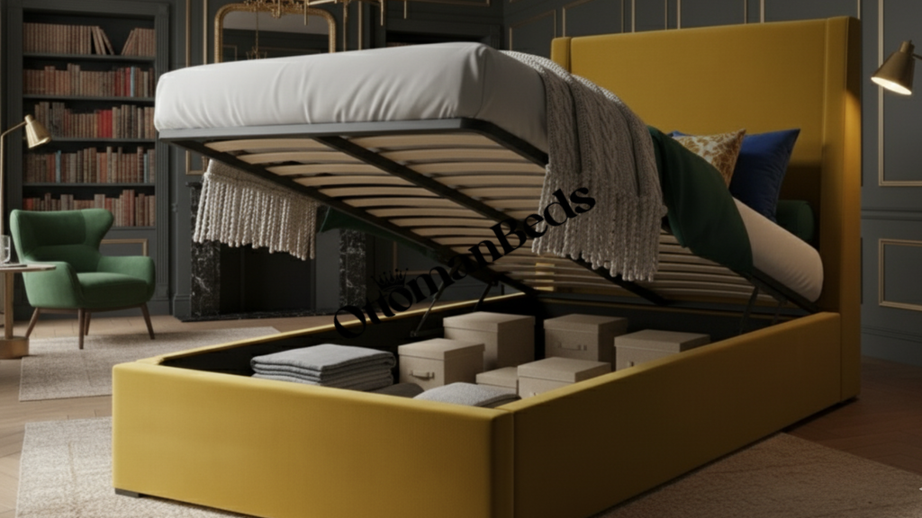 Blaine Wingback Ottoman Bed