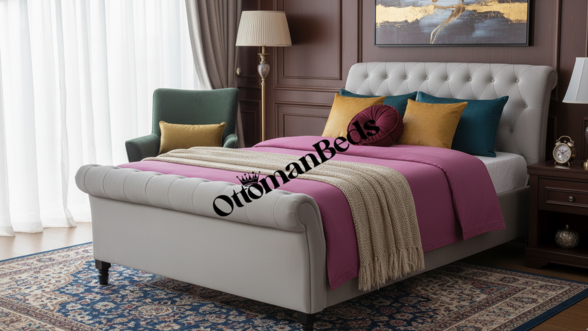 Richmond Elegance Fabric Ottoman Bed