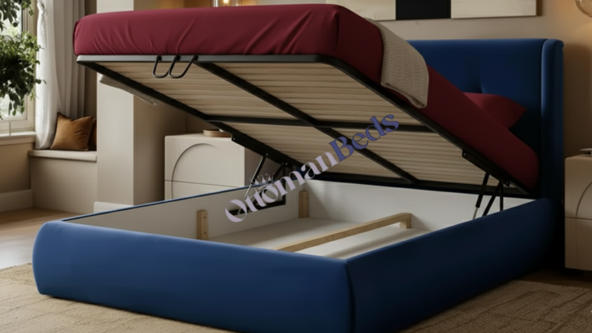 Monte Royale Winged Ottoman Bed