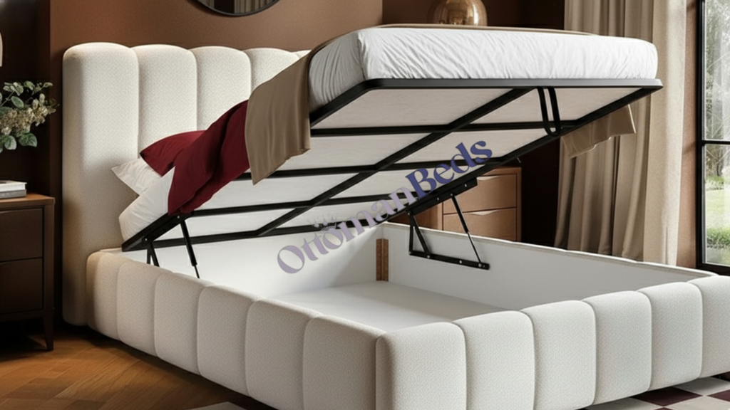 Solace+Co Emilie Luxe Ribbed Ottoman Bed