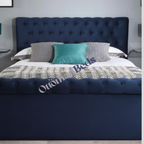 Chesterfield Grey Velvet Upholstered Ottoman Bed Frame