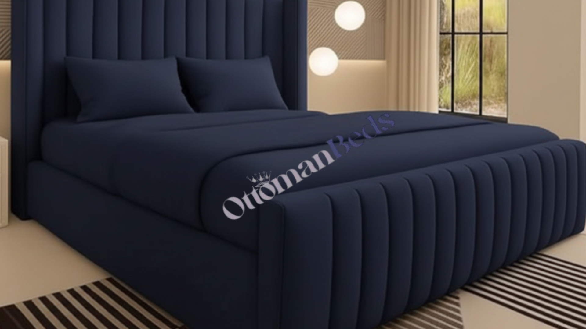 Luxury Chesterfield Winged Panel Bed Frame