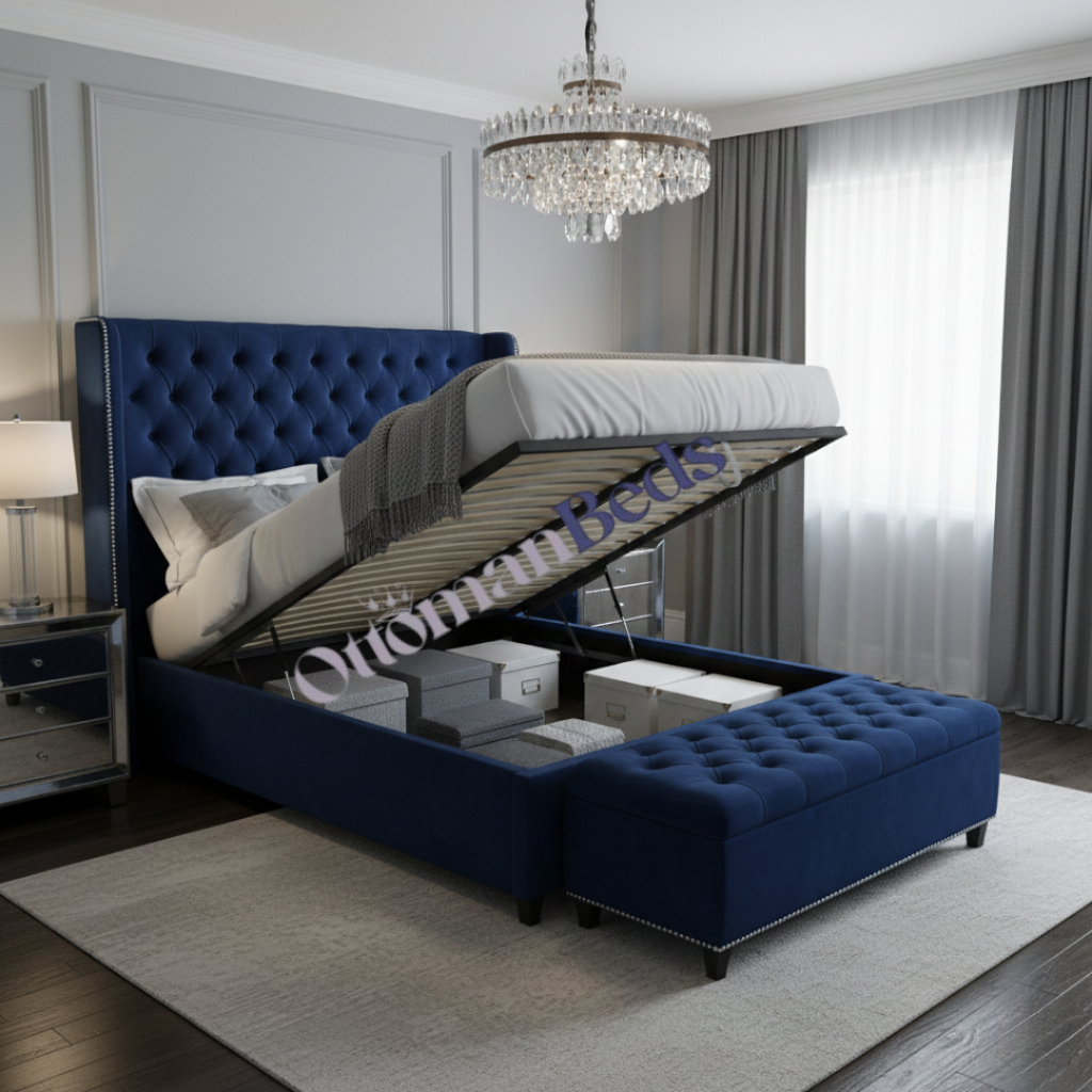 Marina Wingback Storage Bed