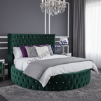 Emperor Upholstered Round Bed with Mattress