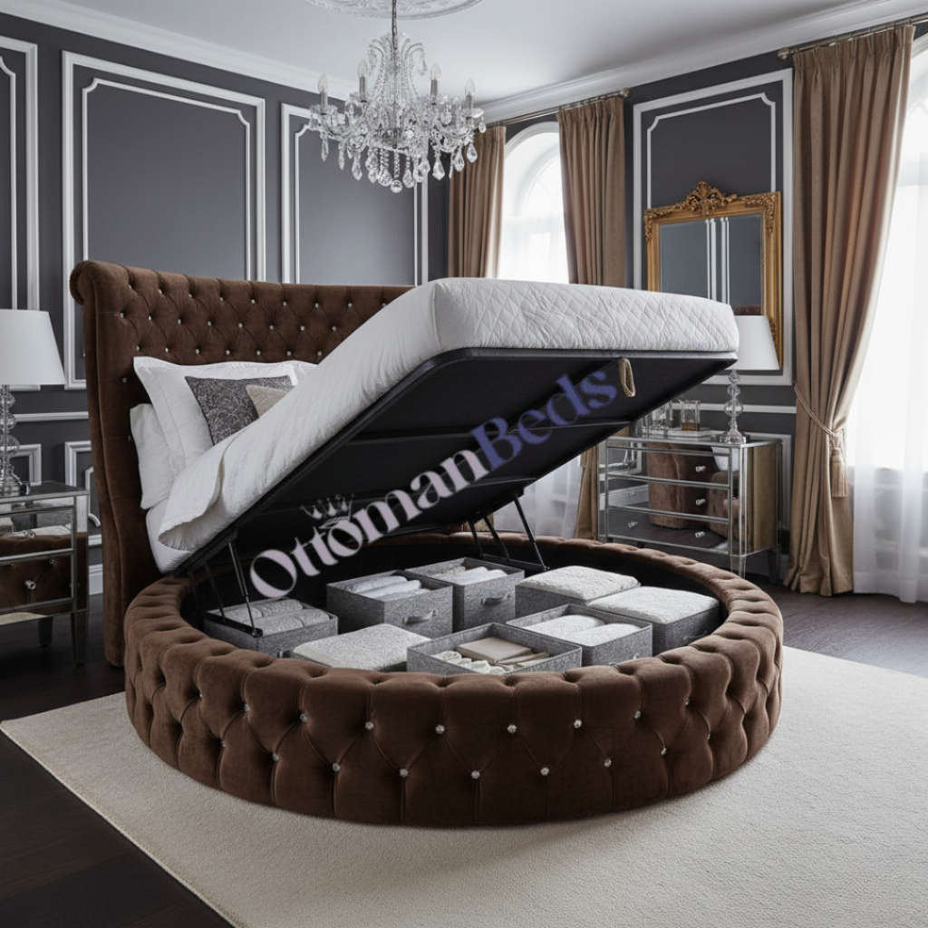 Round Rio bed complete with mattress