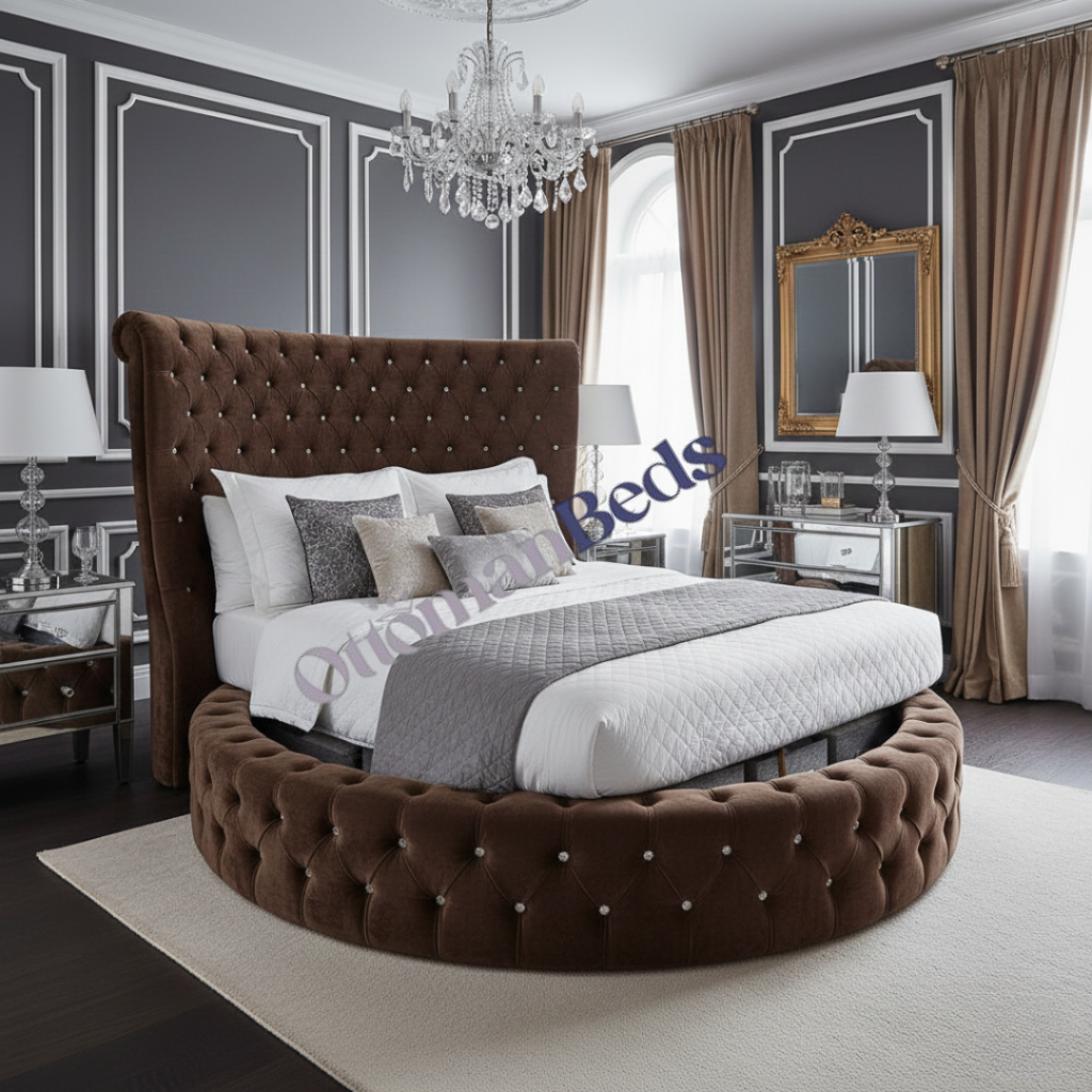 Round Rio bed complete with mattress