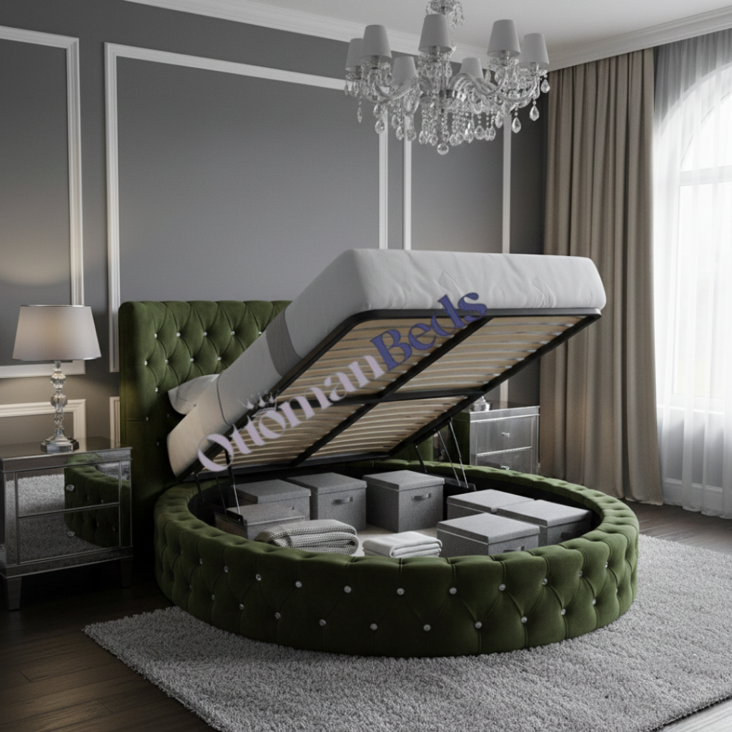 The queen B round bed complete with mattress