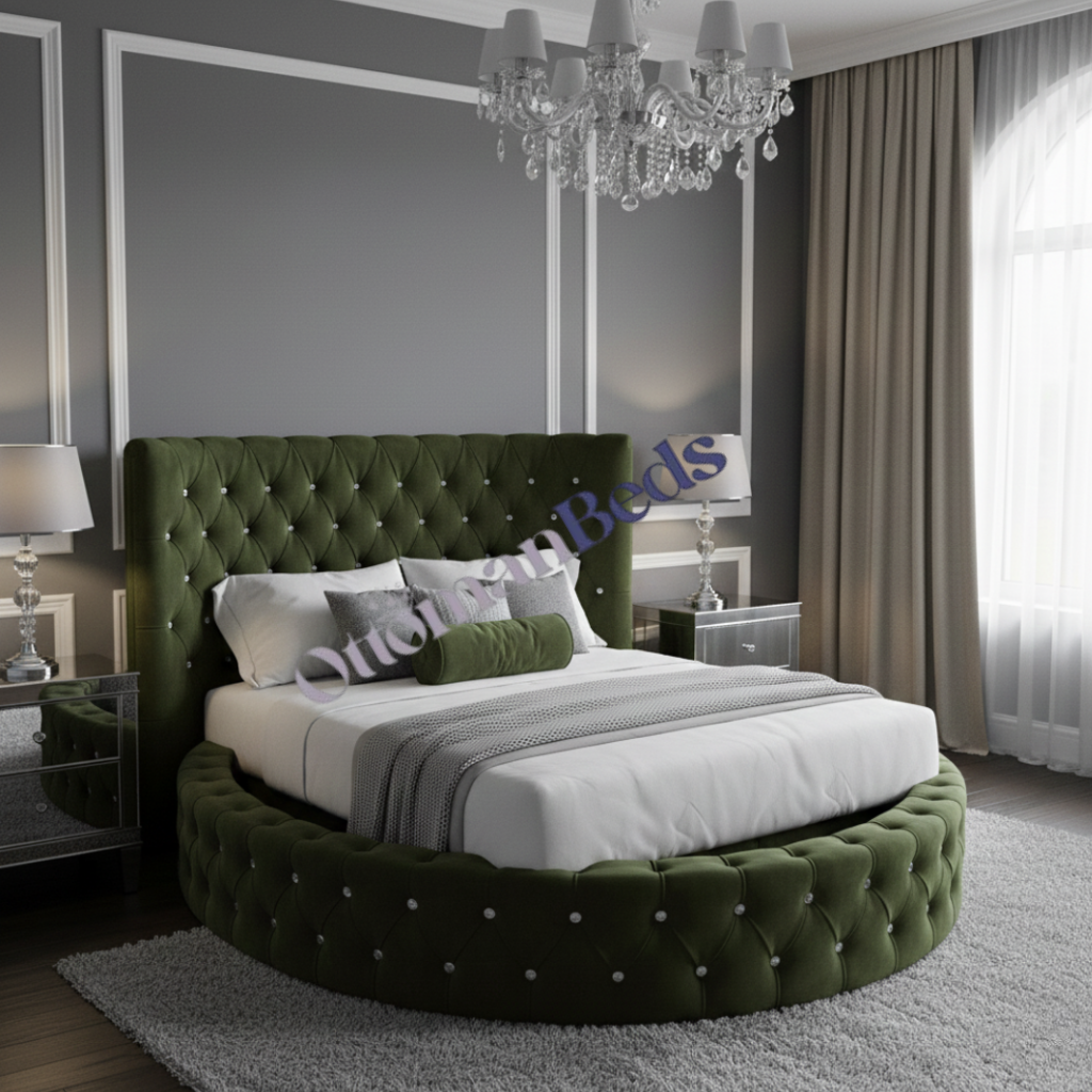 The queen B round bed complete with mattress