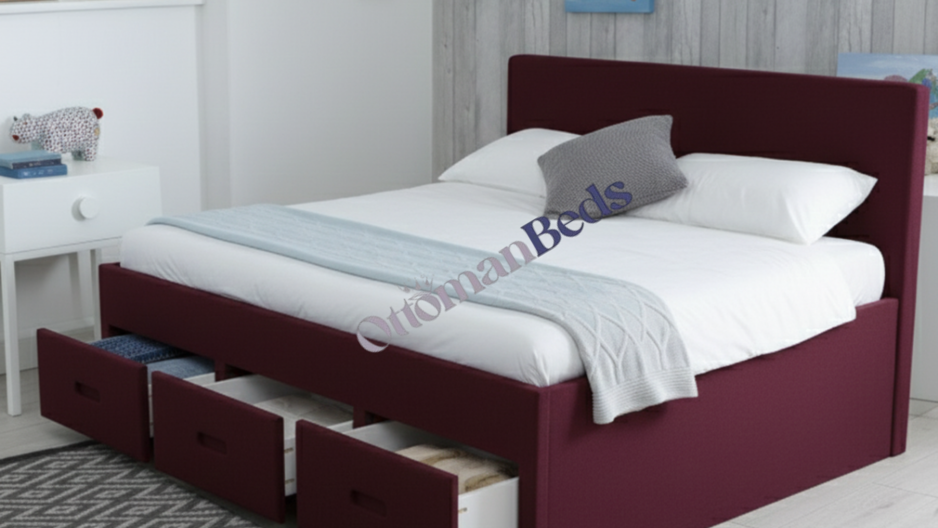 Mission White Wooden Storage Bed