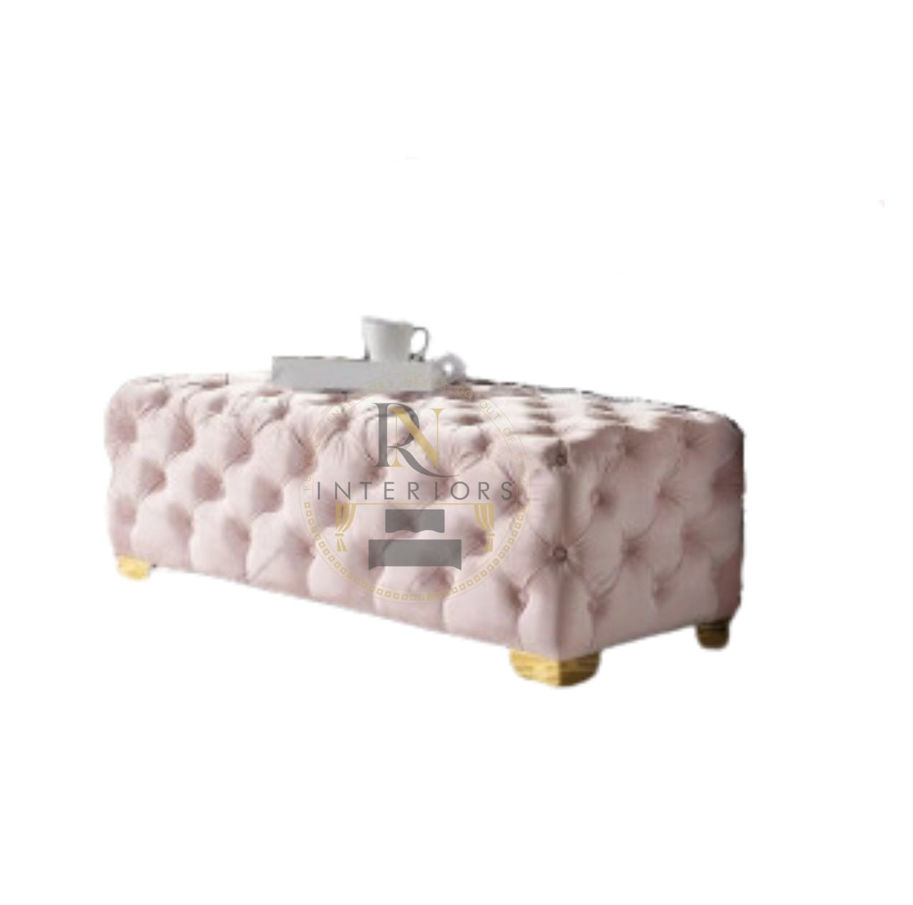 Long Stools for Stylish Comfort - Modern Bed End Stool Bed For Modern Living With Plush Velvet Chesterfield Design