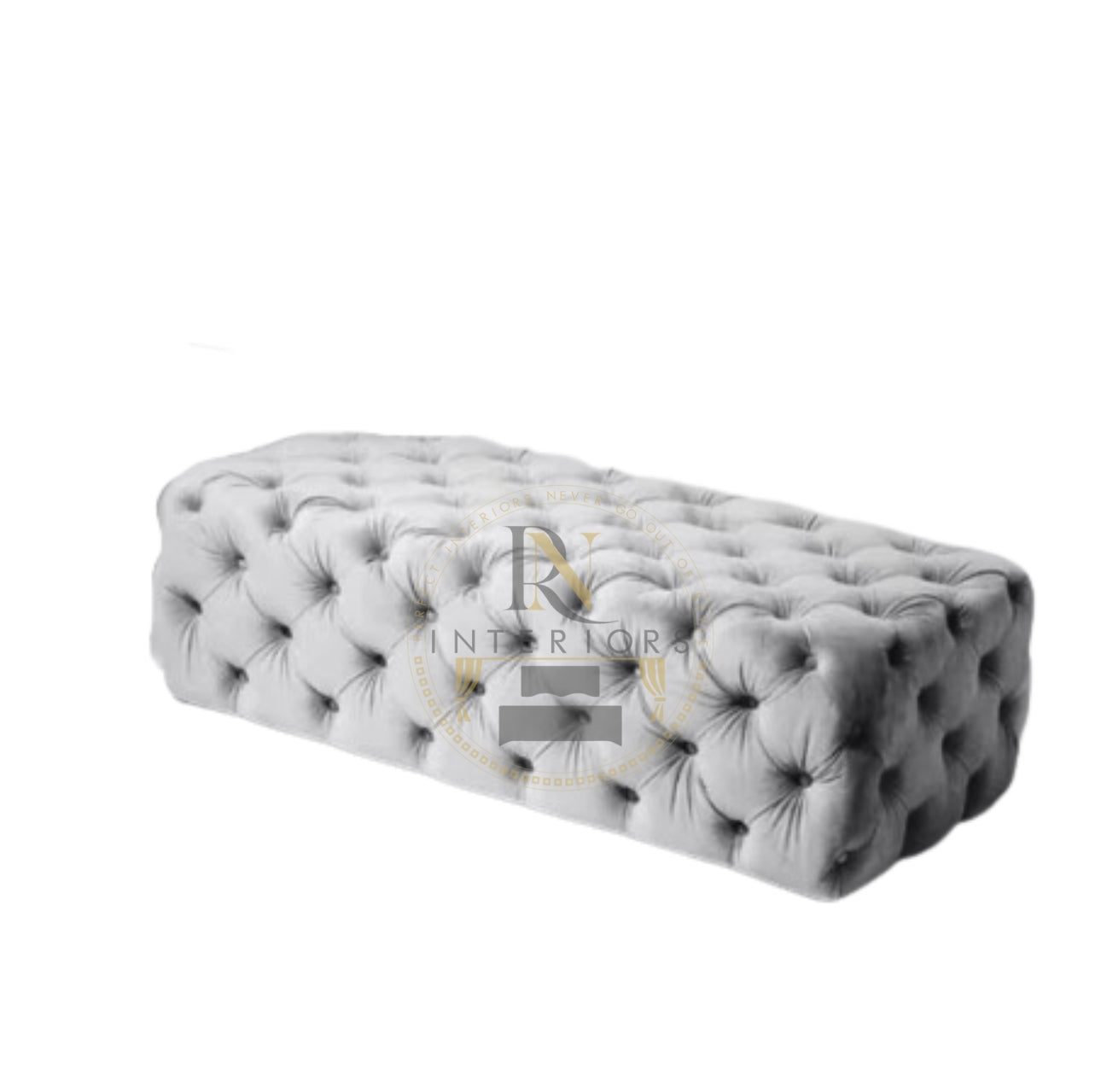 Chesterfield Velvet Modern Footstool Upholstered Tufted Ottoman Bench