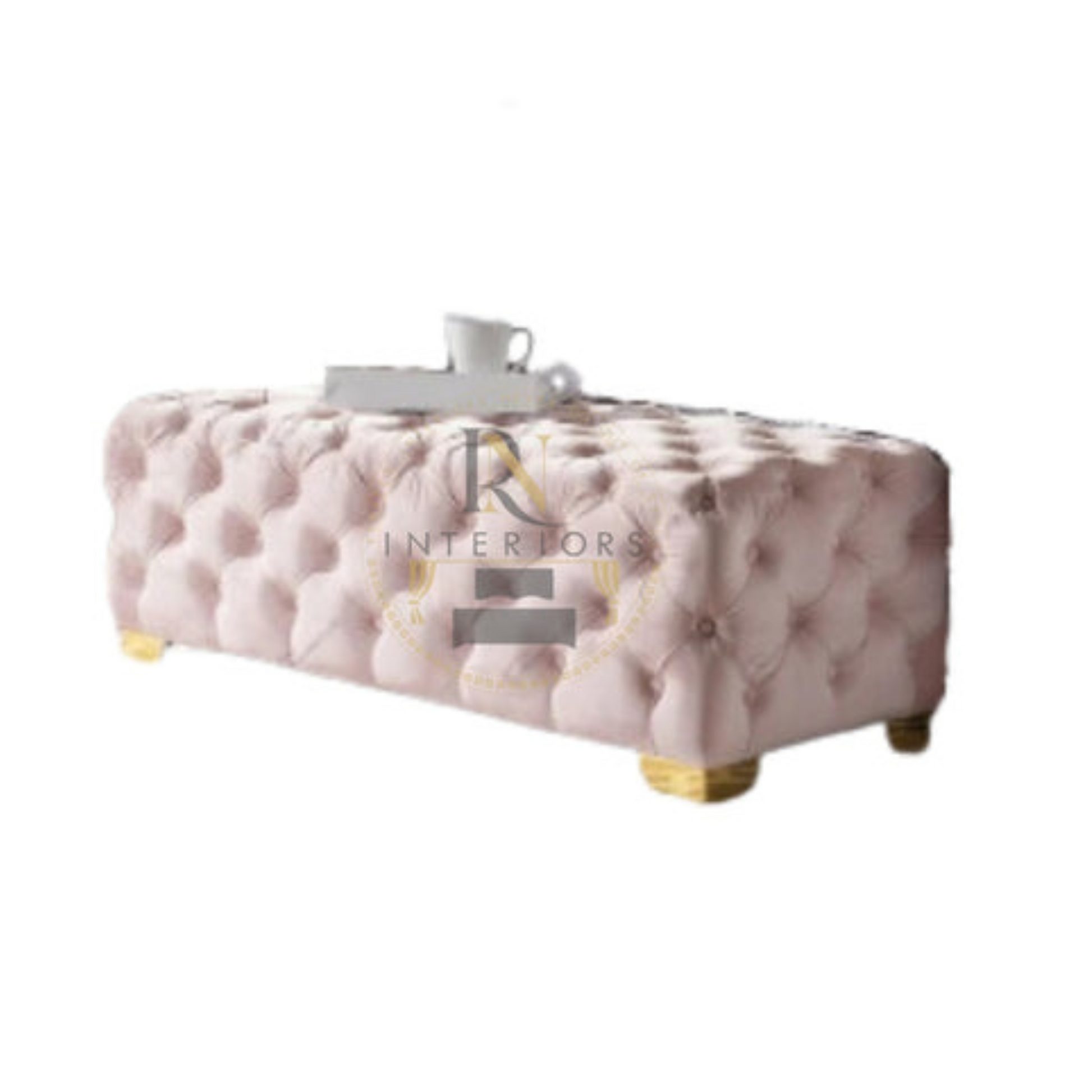 Long Stools for Stylish Comfort - Modern Bed End Stool Bed For Modern Living With Plush Velvet Chesterfield Design