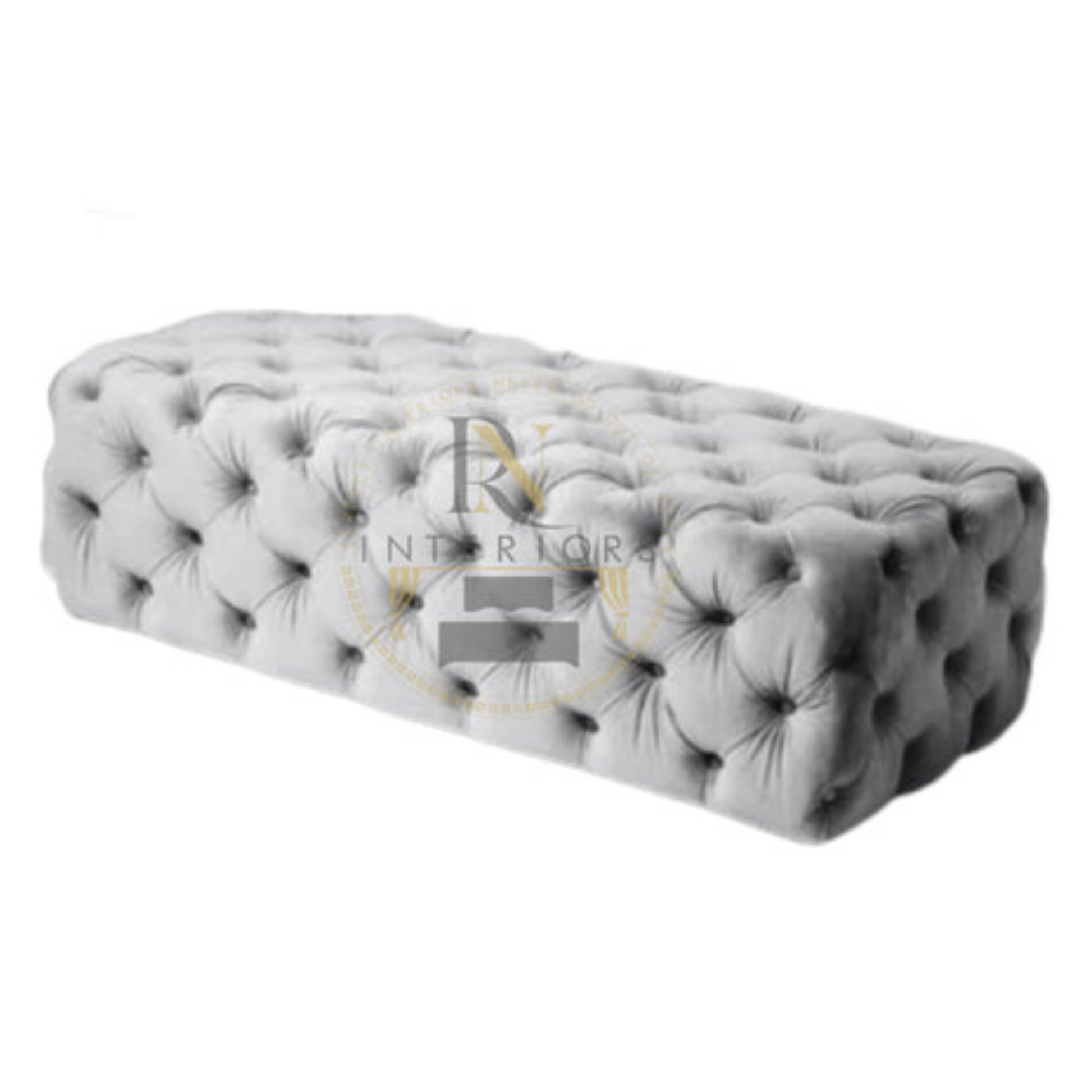 Chesterfield Velvet Modern Footstool Upholstered Tufted Ottoman Bench