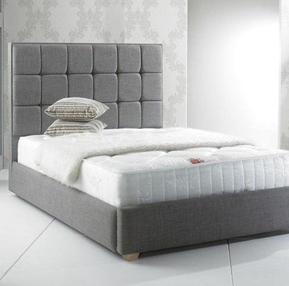 Grey Linen Look Bed Frame Upholstered Sleigh Bed Frame