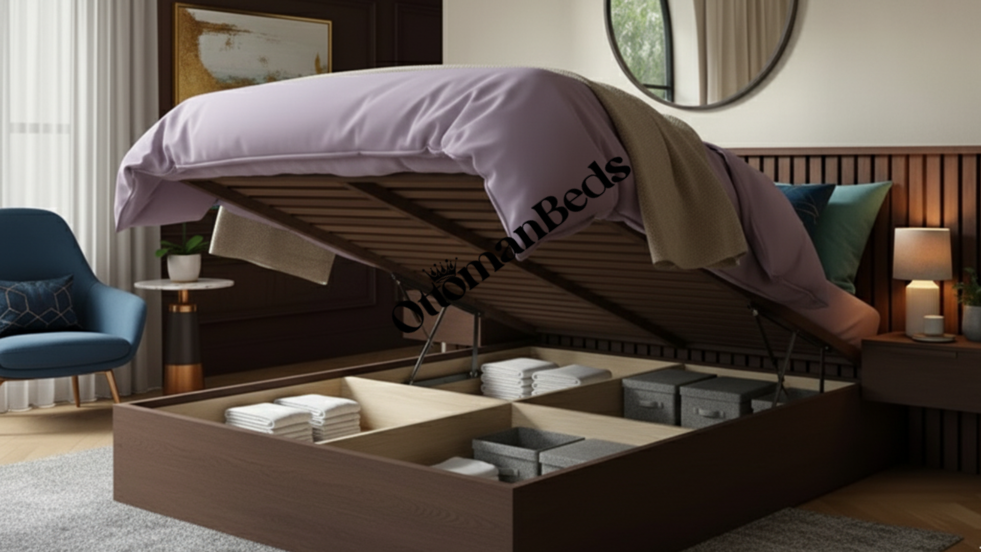 Taylor Luxe Ottoman Bed with Side Tables