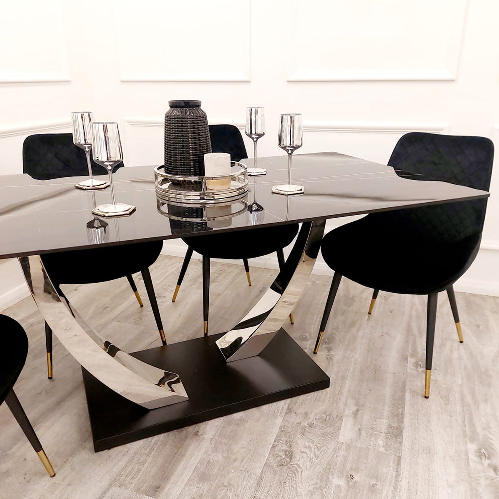 Venus 1.6m Chrome Dining Table
