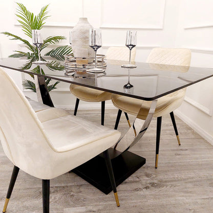 Venus 1.6m Chrome Dining Table