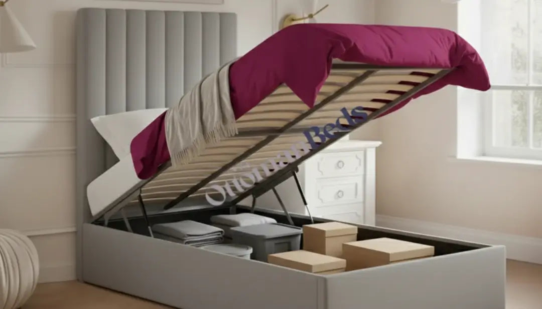 Velmora Stellar Luxury Grey Ottoman Storage Bed
