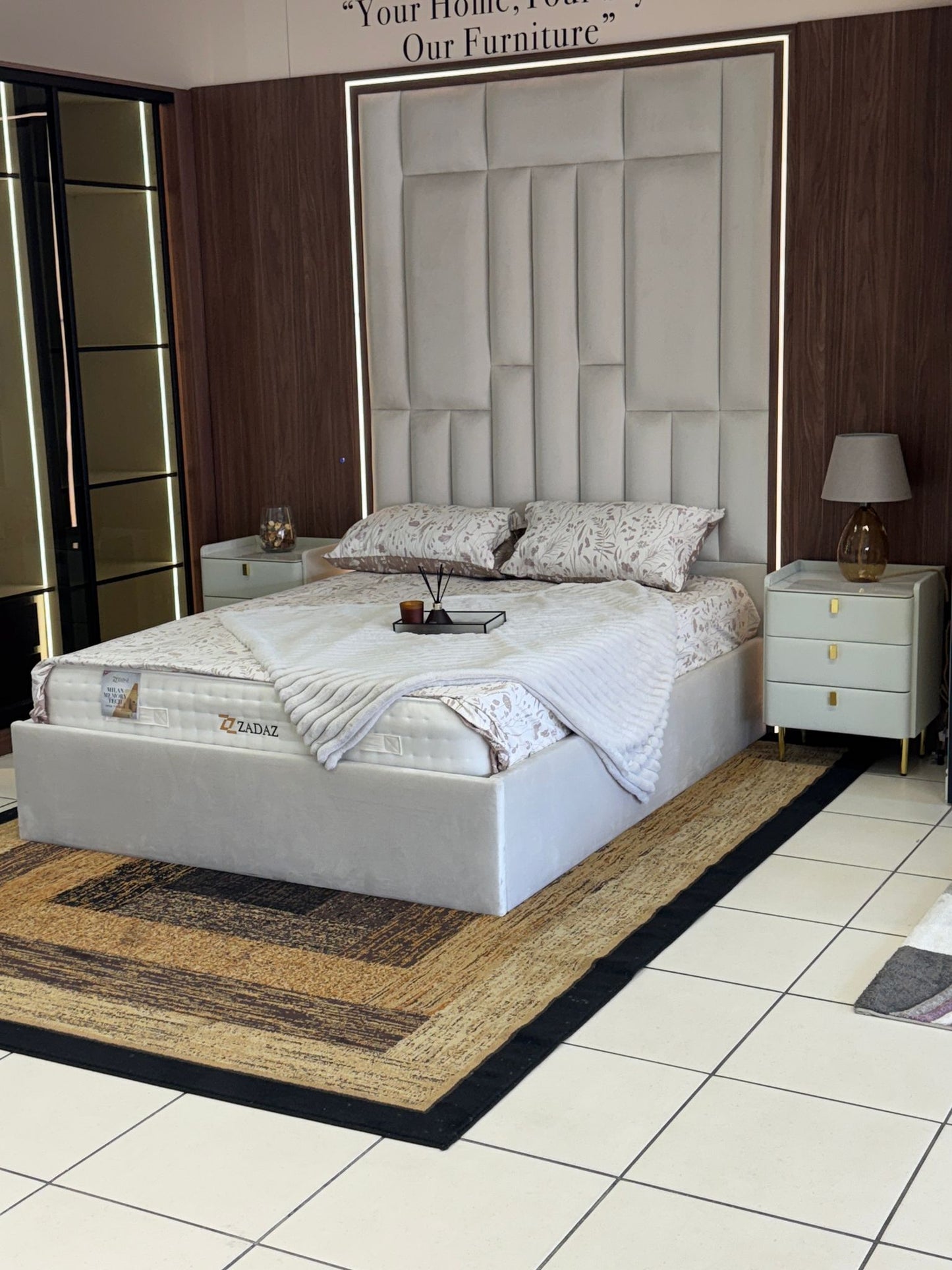Valentino Designer Panel bed frame