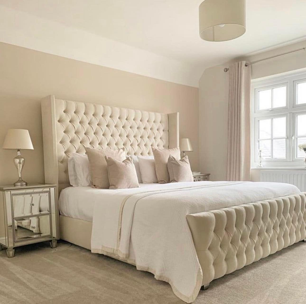 Wingback Upholstered Bed Frame Discounted Price