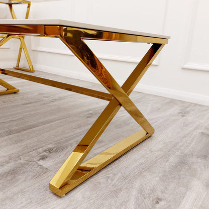 Zion Gold Coffee Table with Polar White Sintered Top