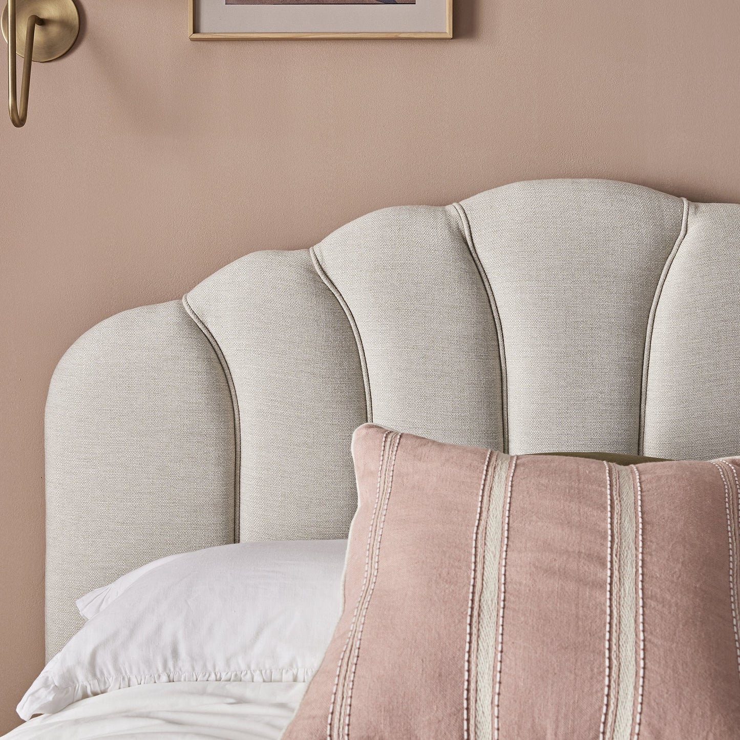 Hana Ottoman Bed with Storage, Ivory Weave Fabric