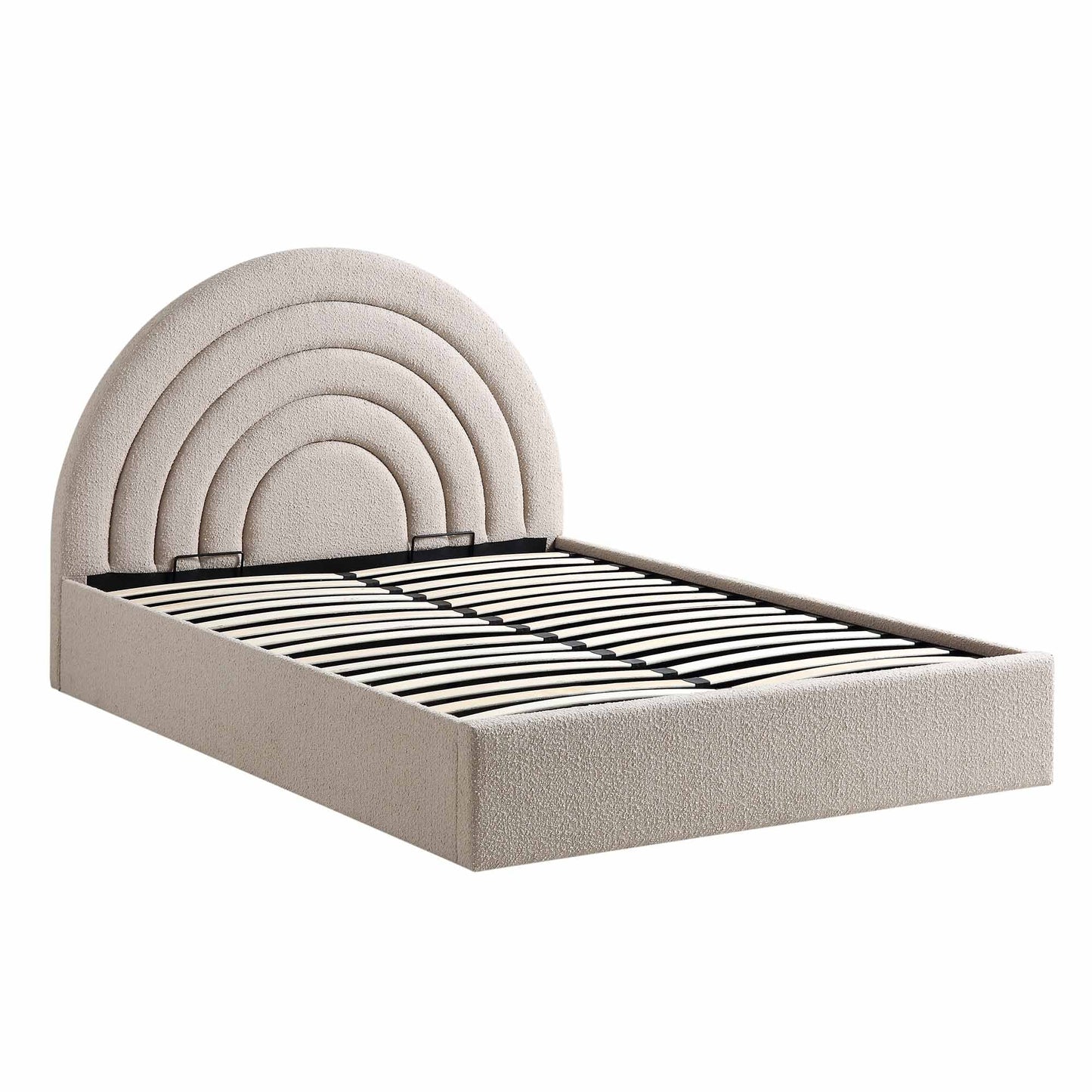 Archer Taupe Boucle Ottoman Bed with Storage