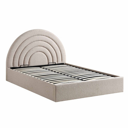 Archer Taupe Boucle Ottoman Bed with Storage