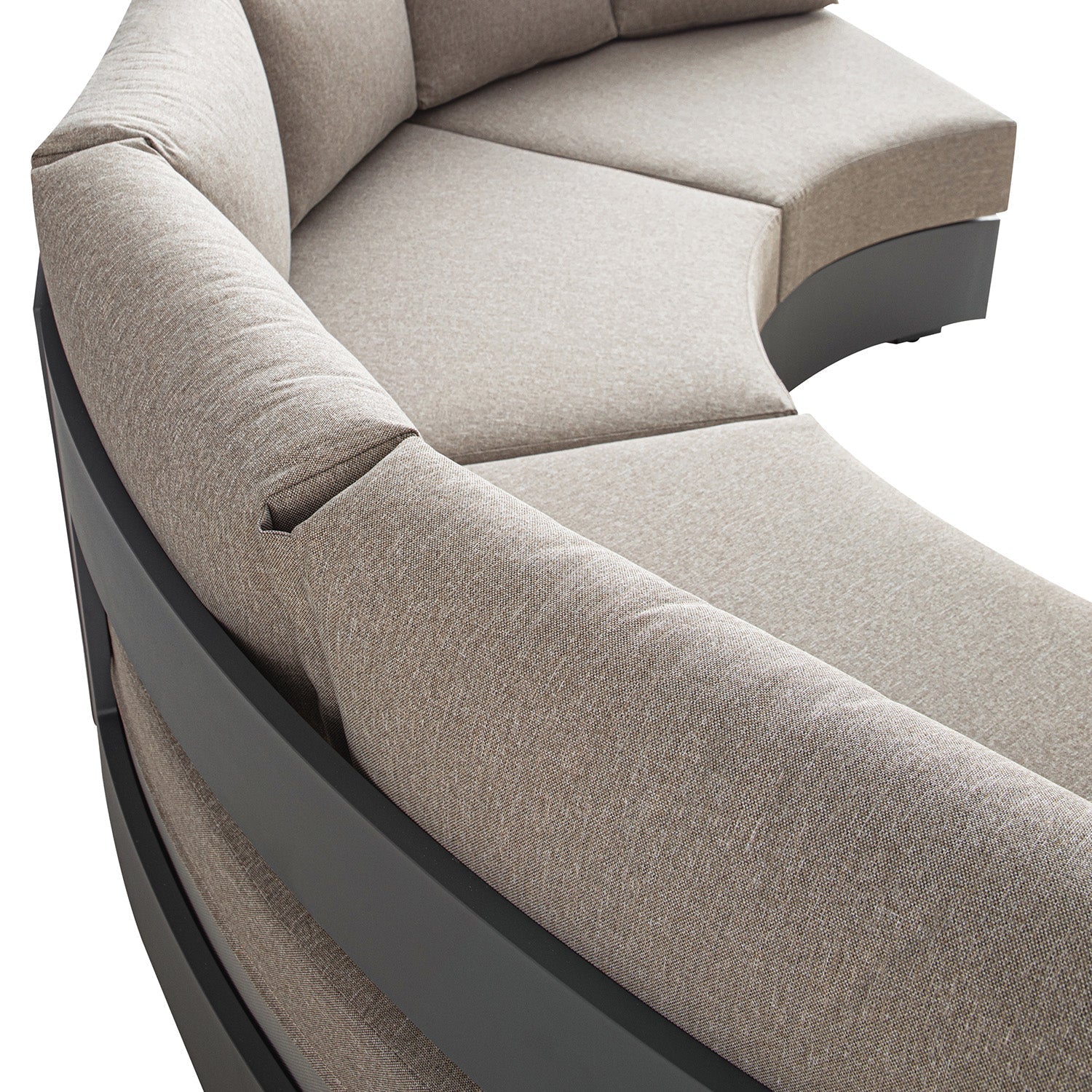 Jardin Aluminium Outdoor Modular Grande 4-Piece Curved Sofa Set, Granite