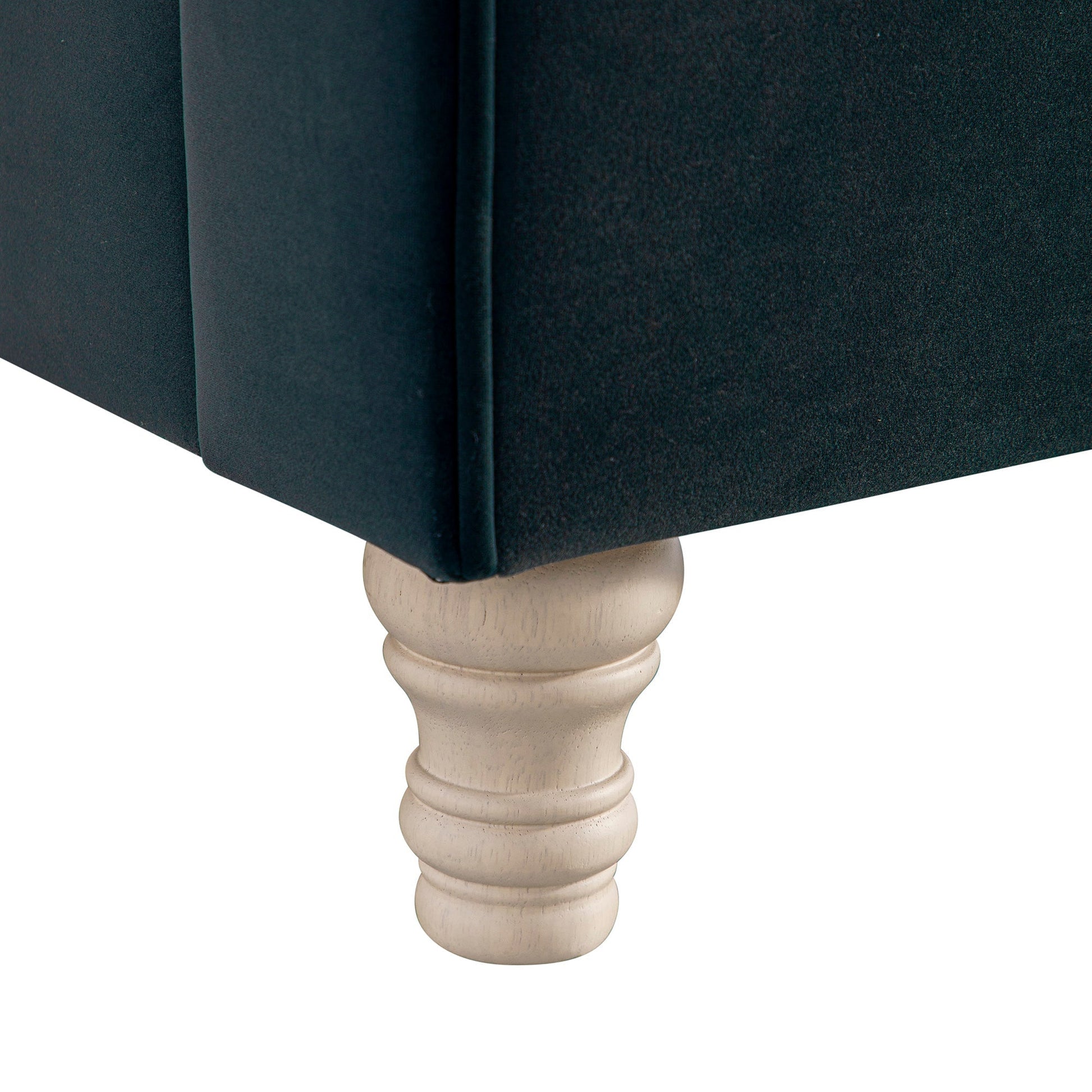 Porchester Ottoman Bed with Storage, Sleigh, Aegean Blue Velvet