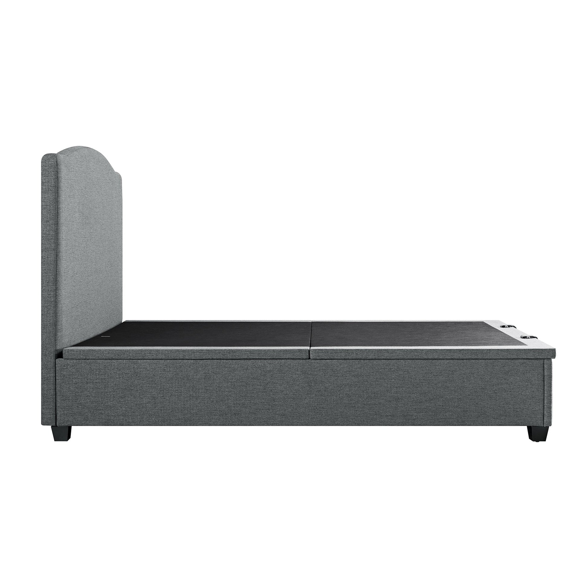 Chilworth Upholstered Ottoman Bed with Storage, Dark Grey Weave Fabric