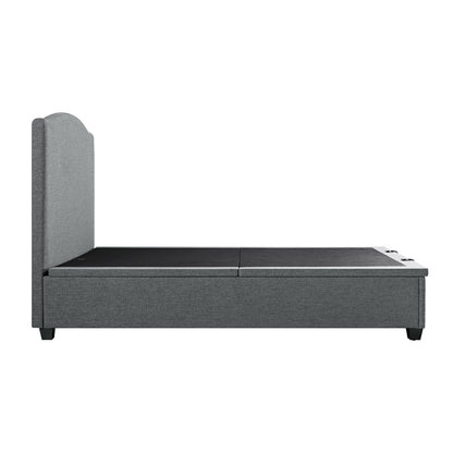 Chilworth Upholstered Ottoman Bed with Storage, Dark Grey Weave Fabric