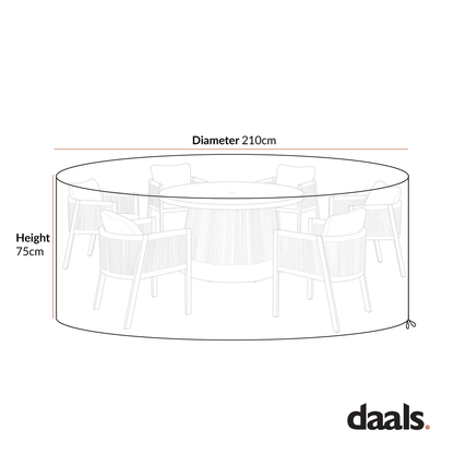 Garden Furniture Cover for Pedra Rope and Aluminium Outdoor 6-Seater Round Dining Set