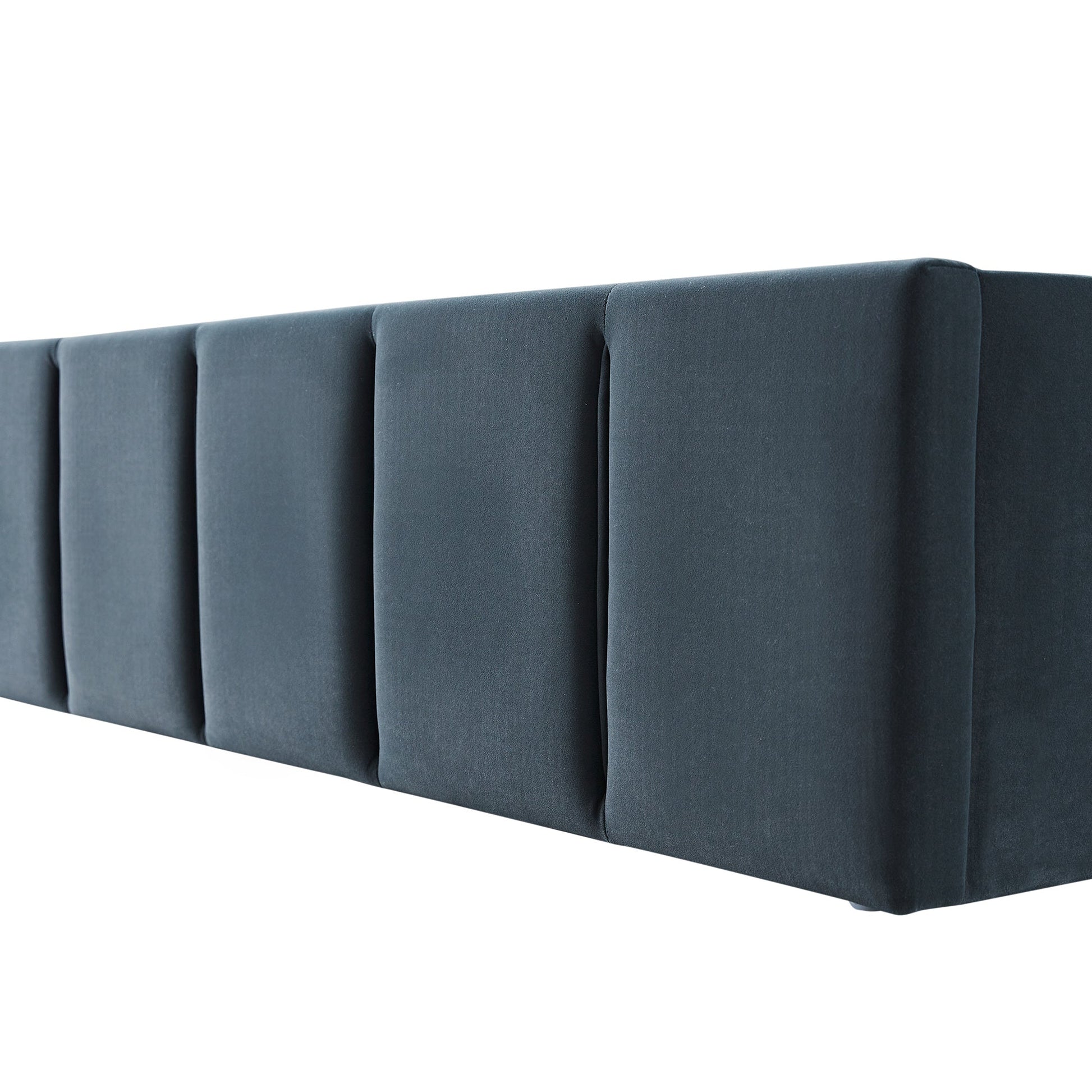 Hana Ottoman Bed with Storage, Aegean Blue Velvet