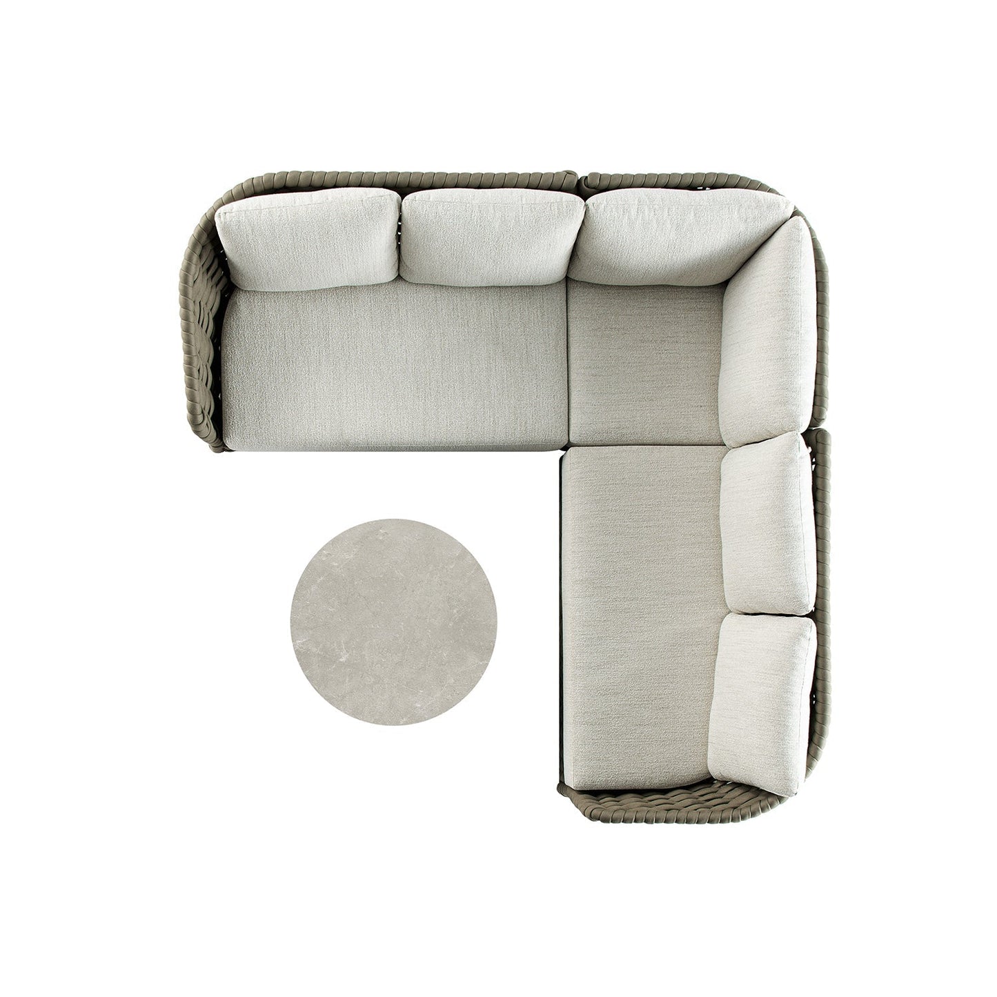 Positano Wide Rope Corner Outdoor Sofa Set, Taupe