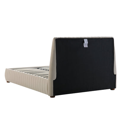 Helia Pleated Ottoman Bed with Storage, Champagne Velvet