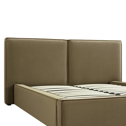 Claudine Ottoman Bed with Storage, Hazelnut Velvet