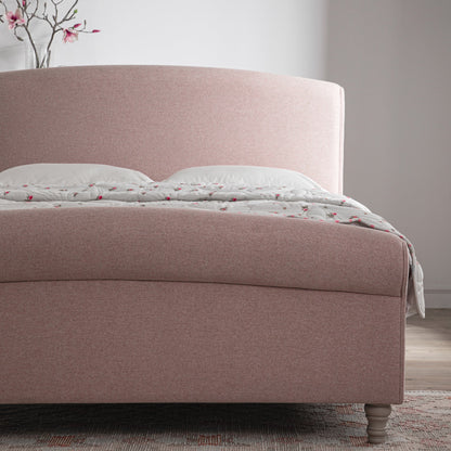 Porchester Ottoman Bed with Storage, Sleigh, Rosewater Pink Fabric