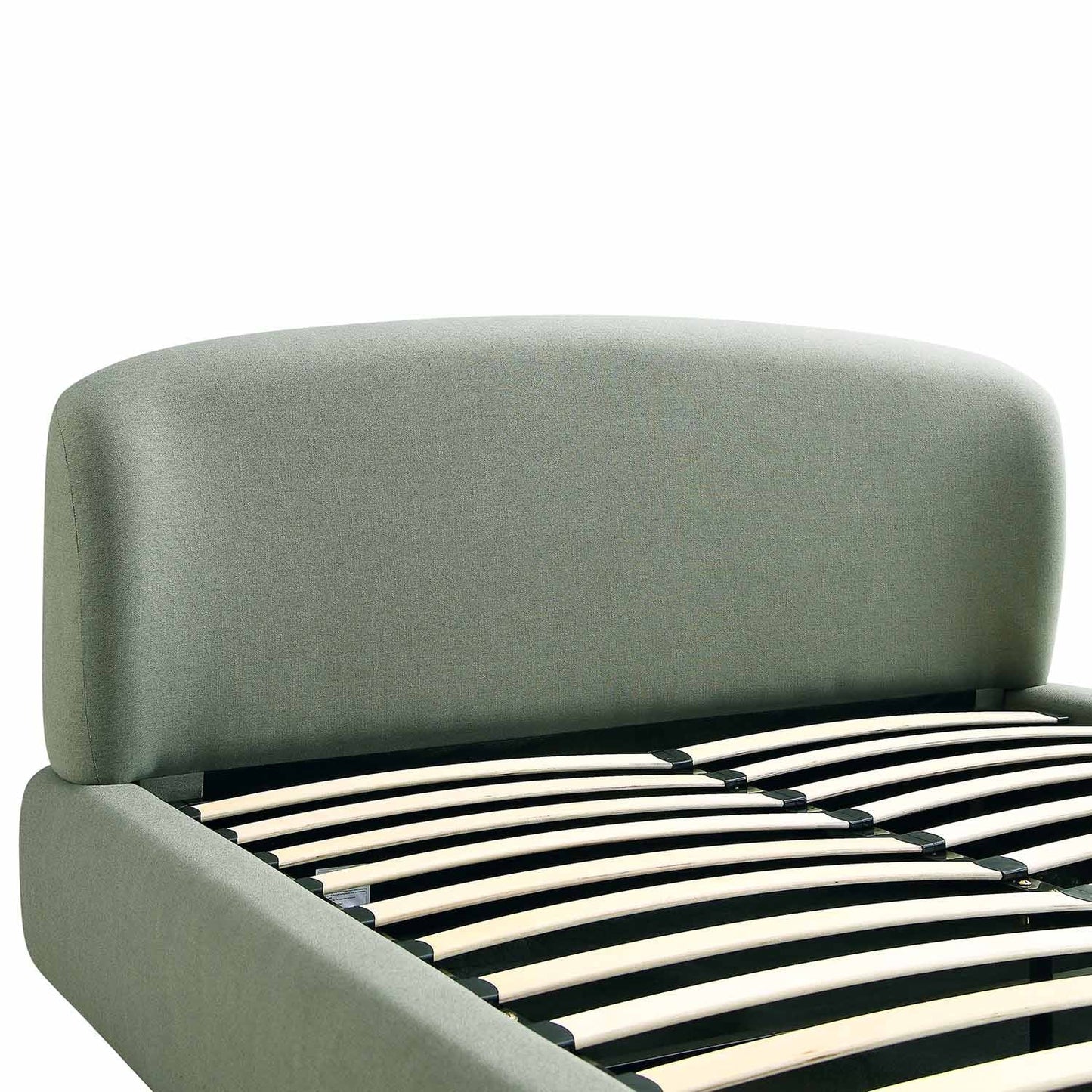 Constance Winged Headboard Ottoman Bed with Storage, Olive Linen