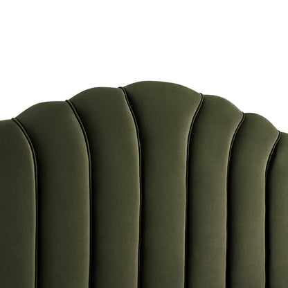 Hana Ottoman Bed with Storage, Moss Green Velvet