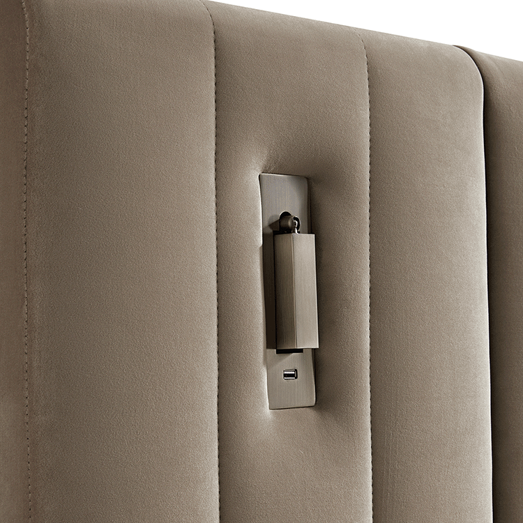 Tremezzo Oversized Ottoman Bed with Storage, Taupe Velvet