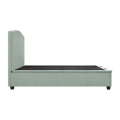 Chilworth Upholstered Ottoman Bed with Storage, Water Green Chenille