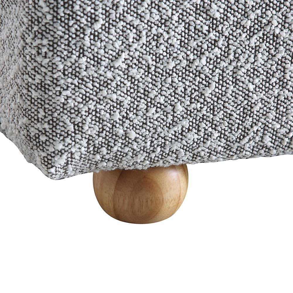 Egerie Curved Headboard Mist Grey Boucle Ottoman Bed with Storage