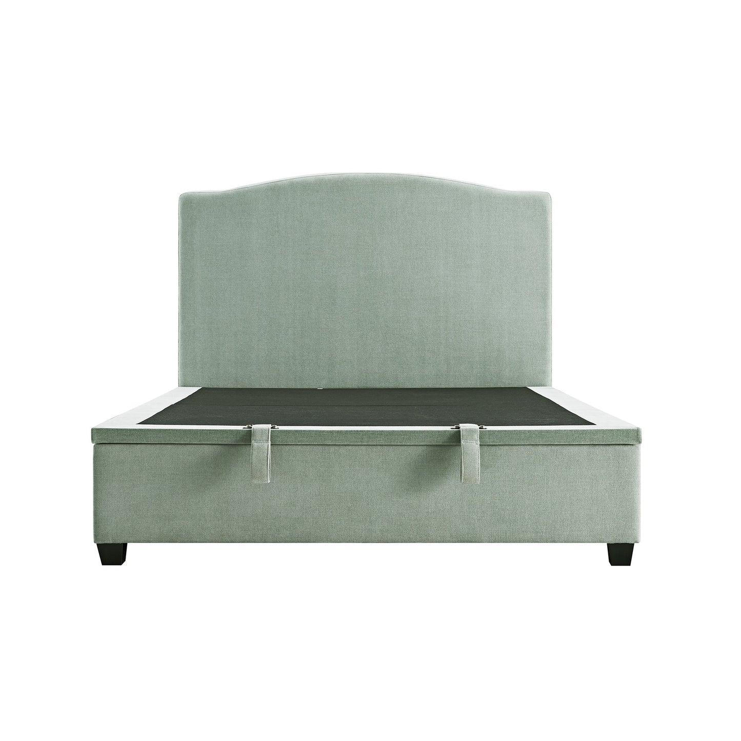 Chilworth Upholstered Ottoman Bed with Storage, Water Green Chenille