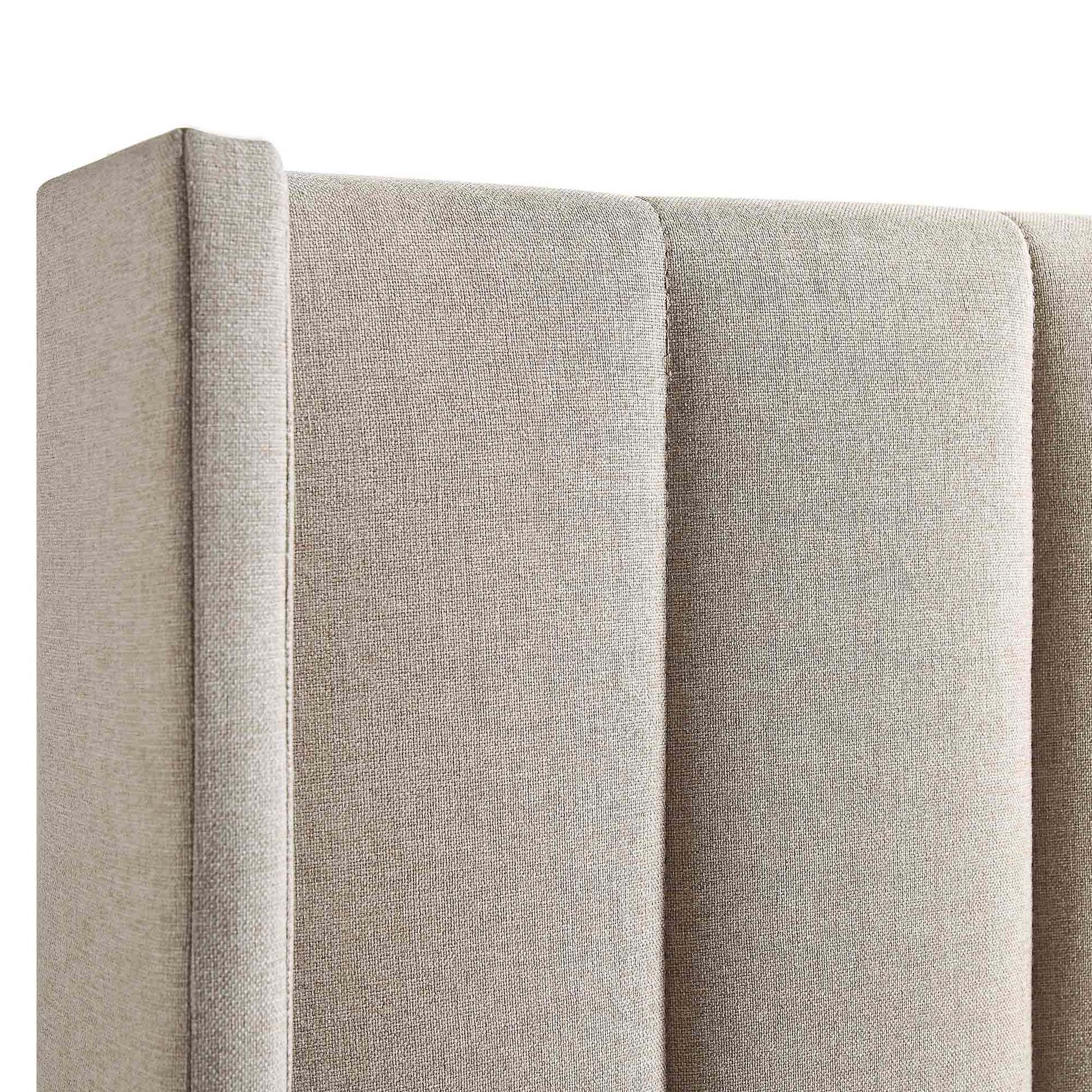 Wilton Warm Stone Fabric Ottoman Bed with Storage