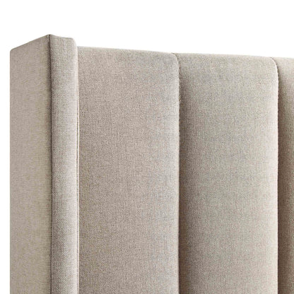 Wilton Warm Stone Fabric Ottoman Bed with Storage