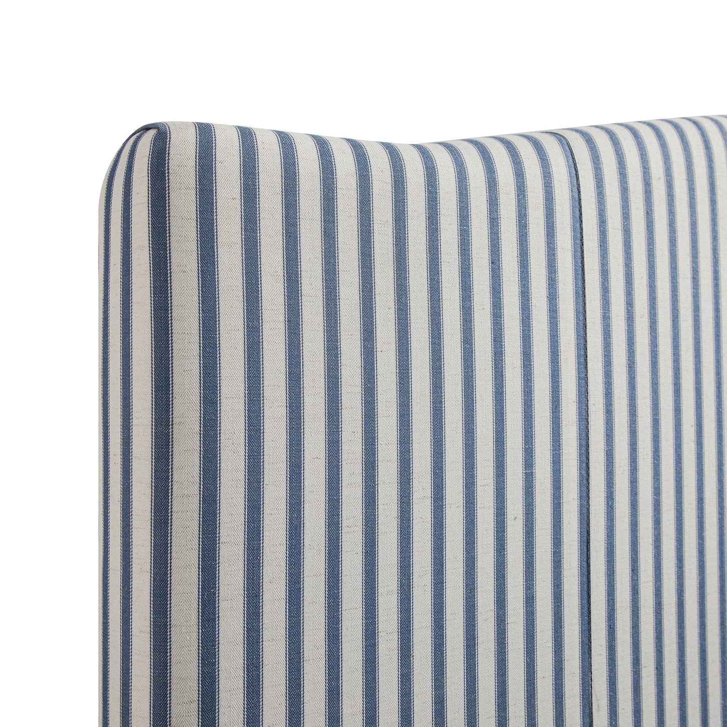 Chilworth Upholstered Ottoman Bed with Storage, Blue Stripe Linen Blend