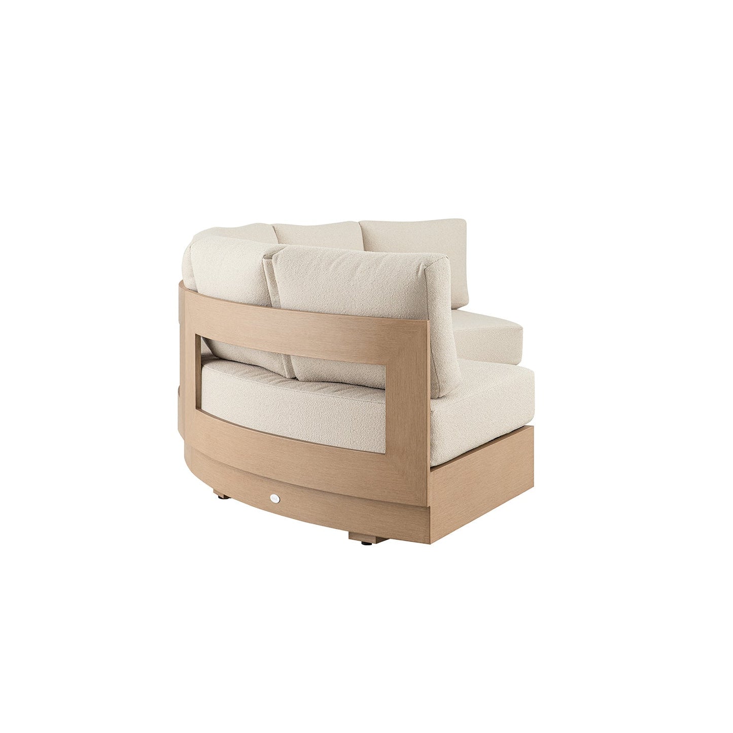 Jardin Aluminium Outdoor Modular Large 3-Piece Curved Sofa Set, Natural