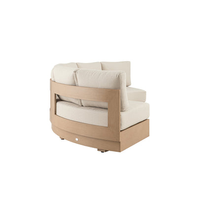 Jardin Aluminium Outdoor Modular Large 3-Piece Curved Sofa Set, Natural