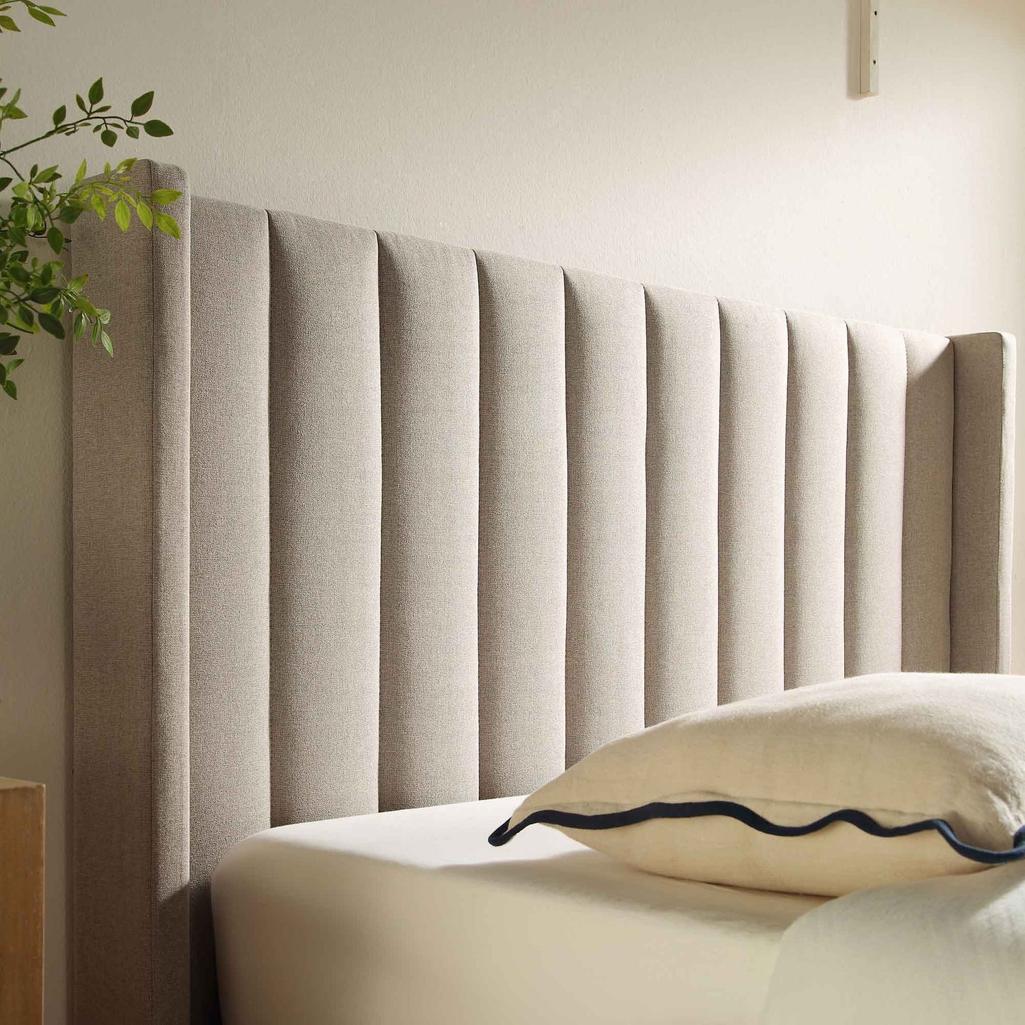 Wilton Warm Stone Fabric TV Bed with Ottoman Storage